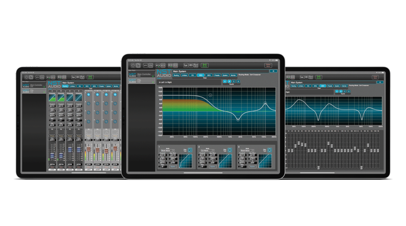 Phần mềm điều khiển D-Net của NST Audio dành cho PC, Mac và iPad cho phép bạn kiểm soát hoàn toàn ethernet và wifi.