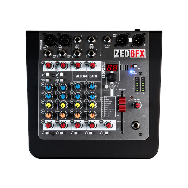Allen & Heath ZED-6FX là chiếc mixer di động với chất âm hoàn hảo, preamp GSPre và hiệu ứng đa dạng. Với thiết kế bền bỉ và linh hoạt, nó là người bạn đồng hành lý tưởng cho việc ghi âm, biểu diễn trực tiếp và sáng tạo âm nhạc mọi lúc, mọi nơi.