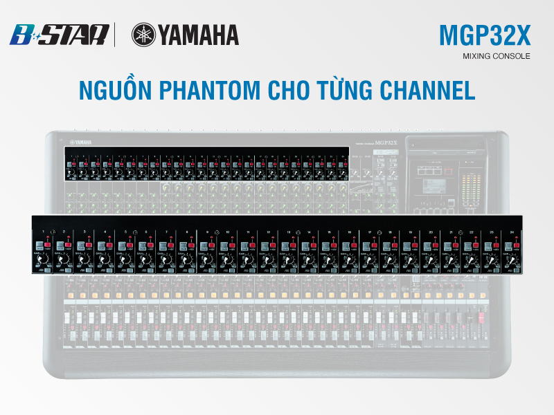 Khám phá Mixer Yamaha MGP32X - một thiết bị mixer 32 channel kết hợp sự hoàn hảo giữa công nghệ analog và digital. Dòng mixer này sở hữu những tính năng nổi bật như D-PRE micro A, EQ X-pressive, và Stereo Hybrid Channel mang đến chất âm analog đỉnh cao. Với Reverb REV-X, SPX Effects, và kết nối đa dạng, MGP32X là đối tác lý tưởng cho studio, sân khấu và nhiều ứng dụng âm thanh chuyên nghiệp khác."